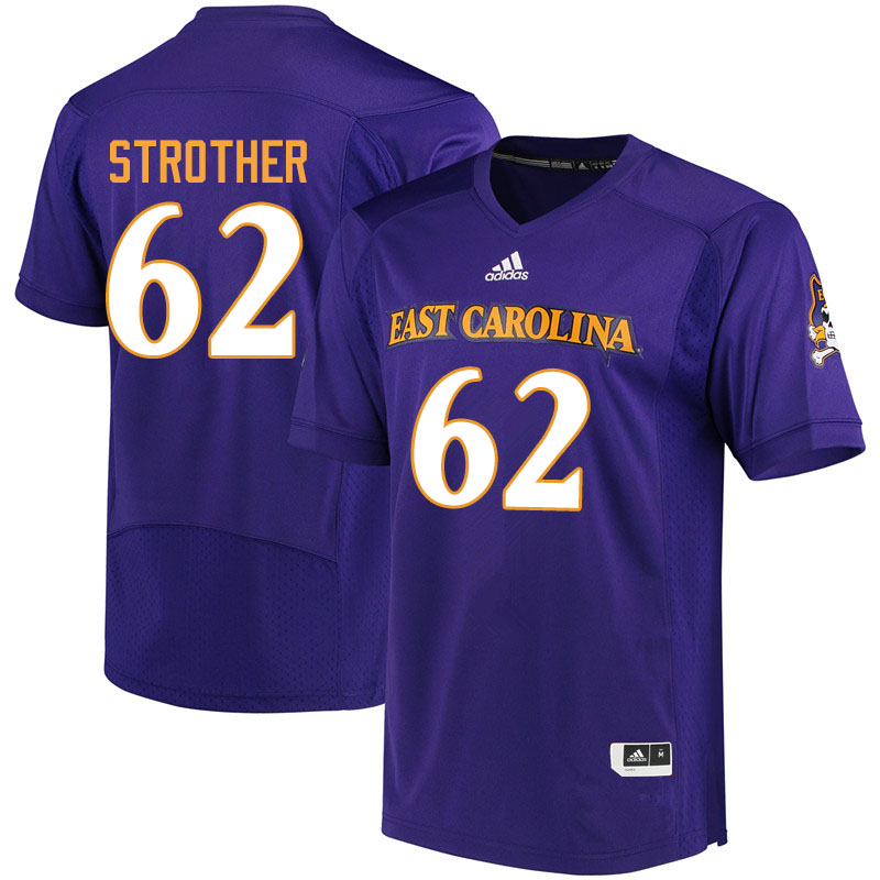 Men #62 Nishad Strother ECU Pirates College Football Jerseys Sale-Purple